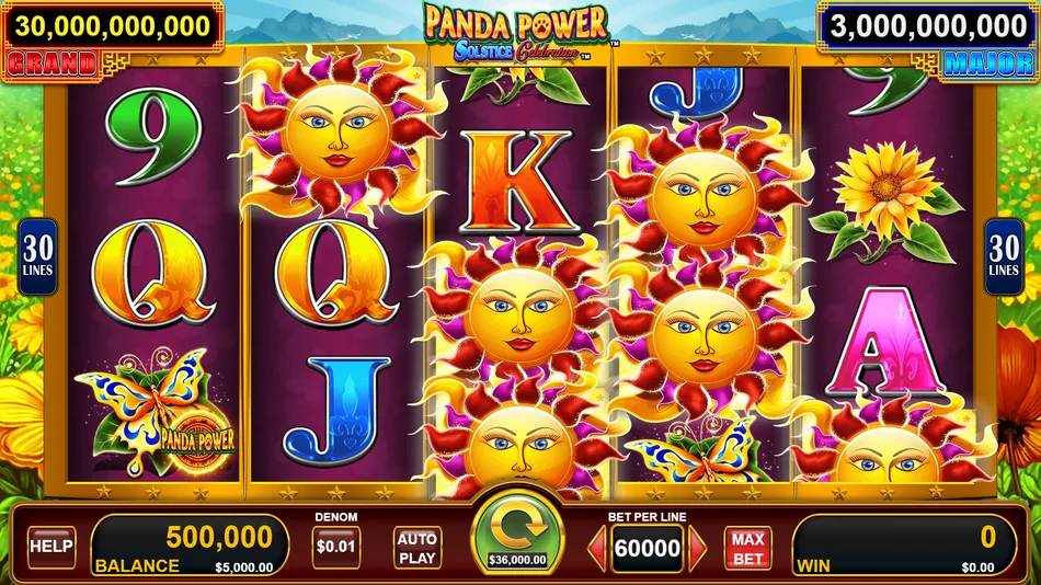 Panda Magic Bonus Spin screen with active multiplier and GRAND MAJOR meters