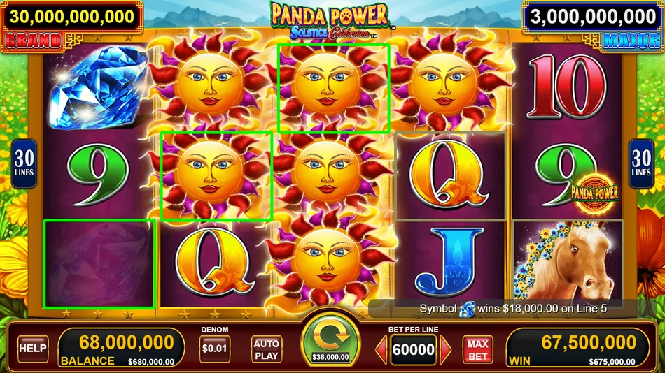 Panda Magic Wheel showing GRAND and MAJOR jackpot segments